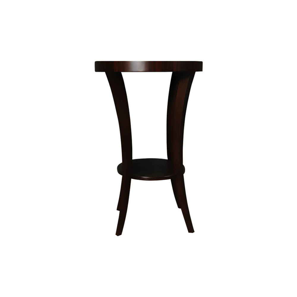 Gael Oval Dark Wood Side Table with Shelf | Modern Furniture + Decor