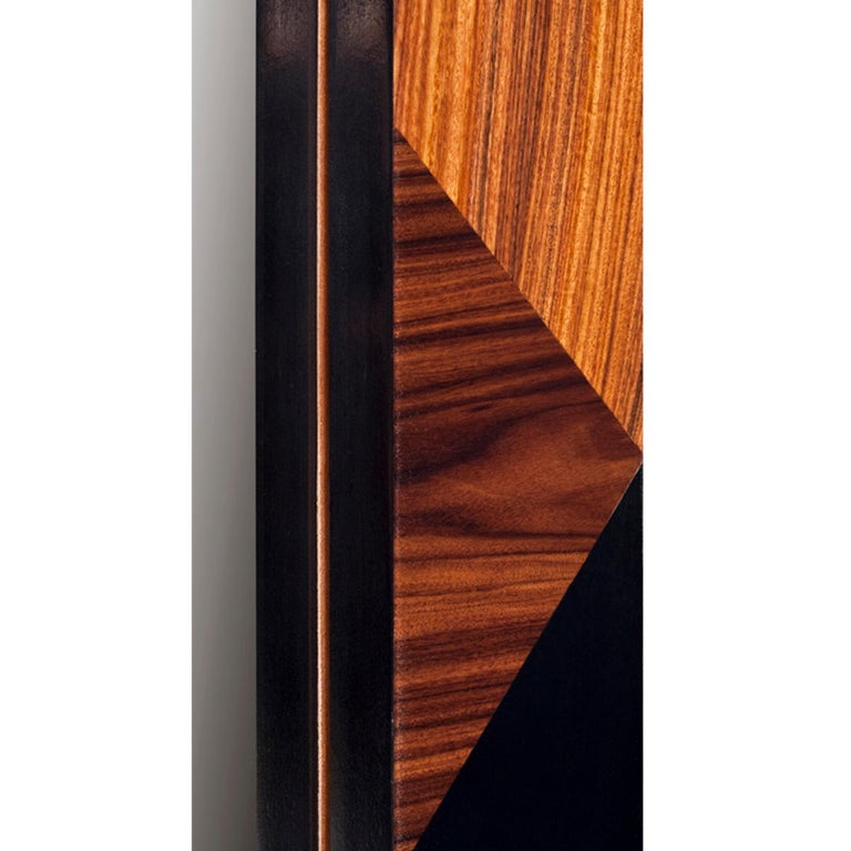 21st Geometry Mirror Ebonised Sikomoro Wood | Modern Furniture + Decor