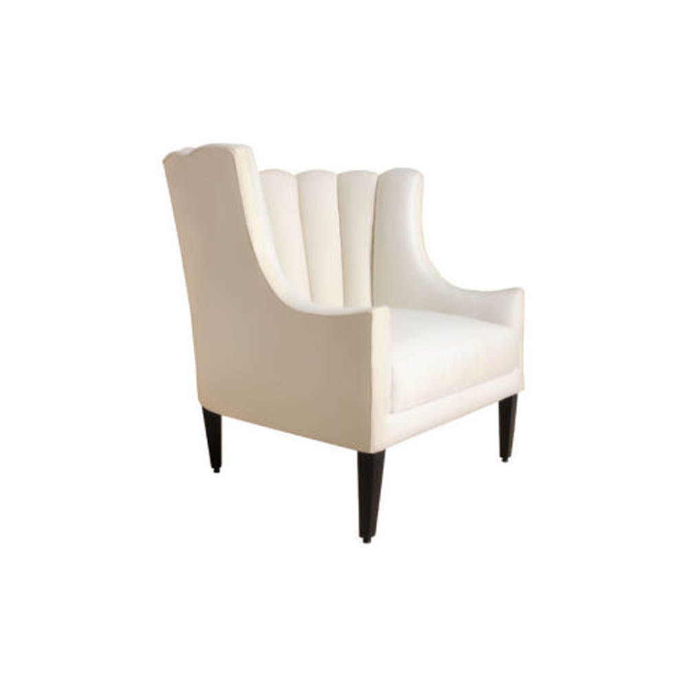Georg Upholstered Armchair with Round Back and Black Legs | Modern Furniture + Decor