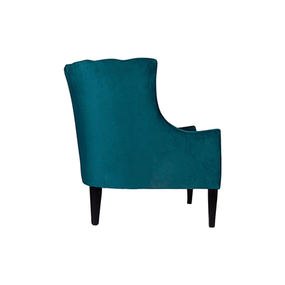 Georg Upholstered Armchair with Round Back and Black Legs | Modern Furniture + Decor