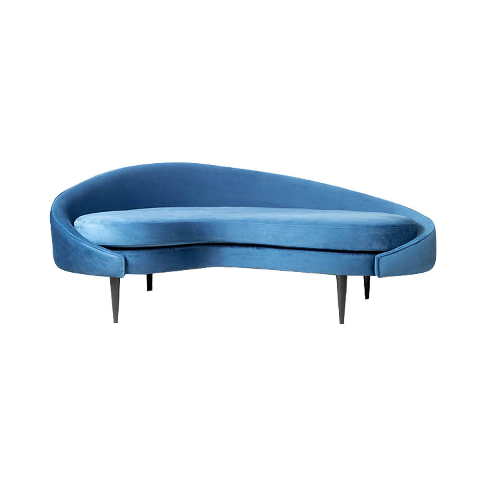Hans Upholstered with Curve Navy Blue Sofa | Modern Furniture + Decor