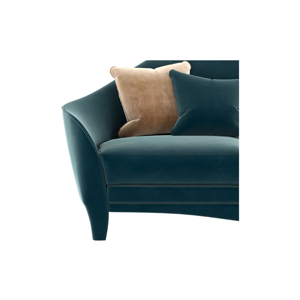 Harley Blue 3 Seater Curved Sofa | Modern Furniture + Decor