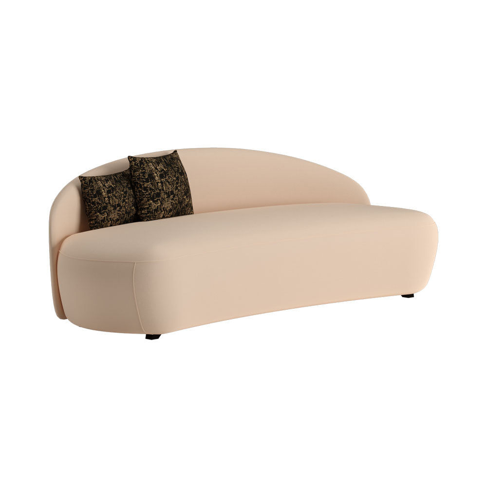 Hermione Cream Curved Sofa without Arms | Modern Furniture + Decor