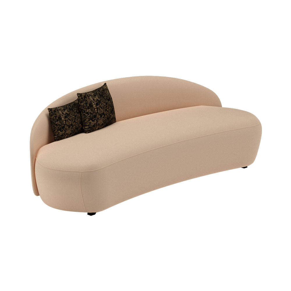 Hermione Cream Curved Sofa without Arms | Modern Furniture + Decor