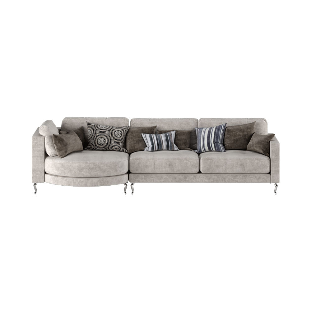 Huxley Grey Sofa With Silver Legs | Modern Furniture + Decor