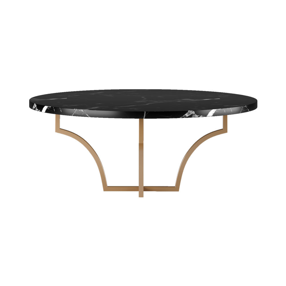 Inverness Circle Metal and Marble Top Coffee Table | Modern Furniture + Decor