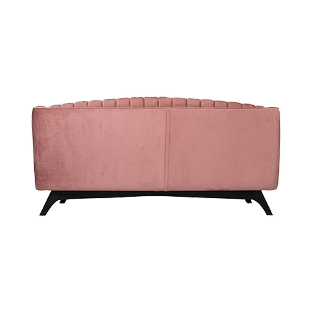 Jennifer Upholstered Striped Blush Velvet Sofa | Modern Furniture + Decor