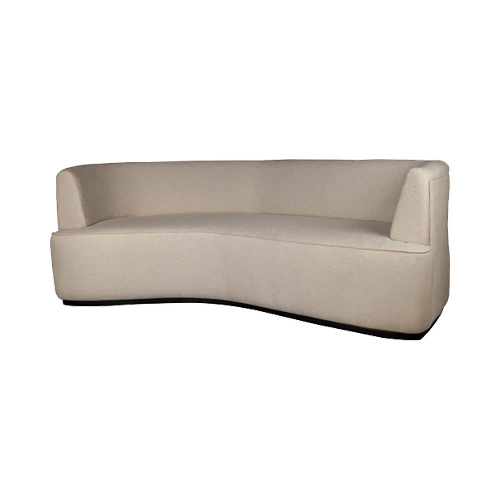 Julson Upholstered Curved Beige Fabric Sofa | Modern Furniture + Decor