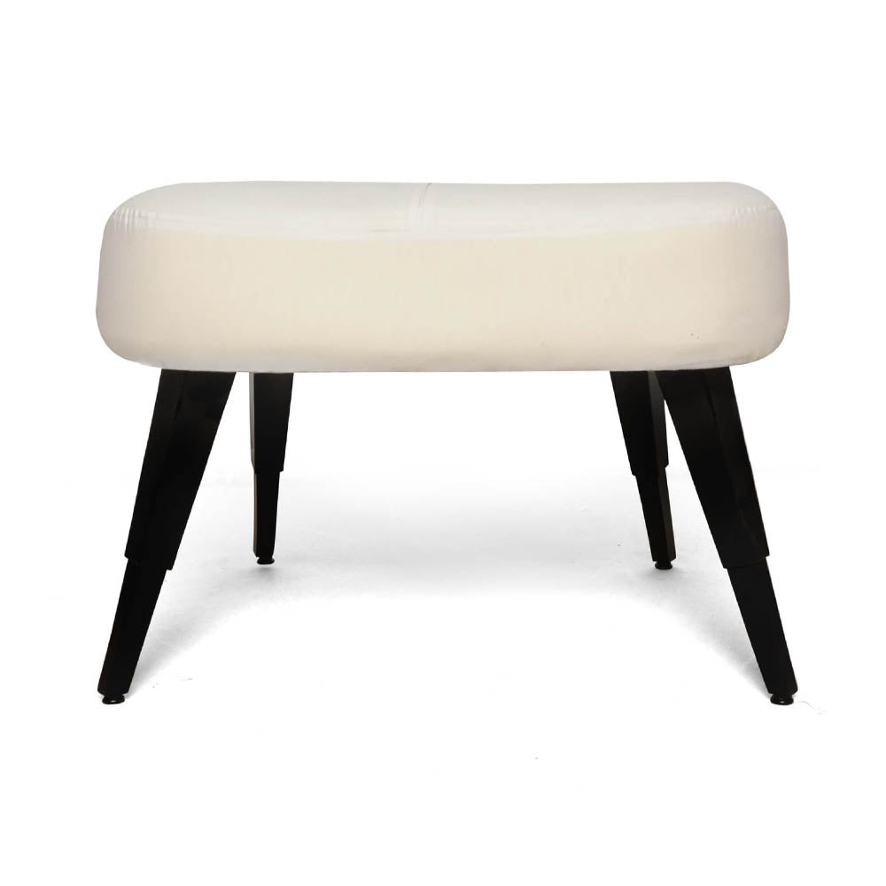 Keda Upholstered Pouf with Black Legs | Modern Furniture + Decor