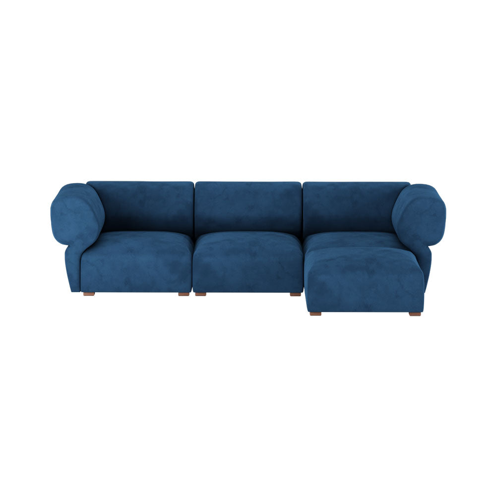 Kelsey Blue Velvet Sectional Sofa | Modern Furniture + Decor