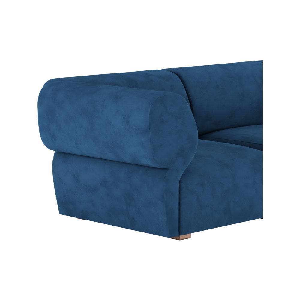 Kelsey Blue Velvet Sectional Sofa | Modern Furniture + Decor