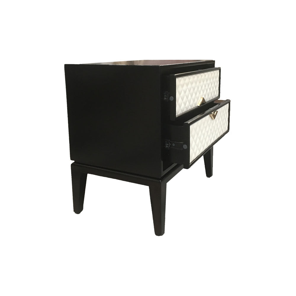 Levi Two Drawer Wooden Bedside Table | Modern Furniture + Decor
