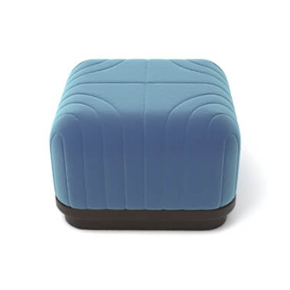 Lorna Upholstered Square Pouf with Wooden Base | Modern Furniture + Decor