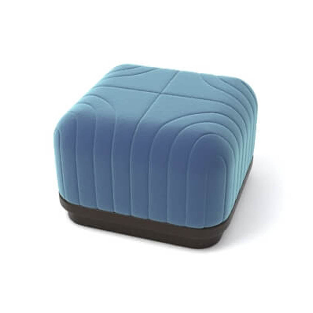 Lorna Upholstered Square Pouf with Wooden Base | Modern Furniture + Decor