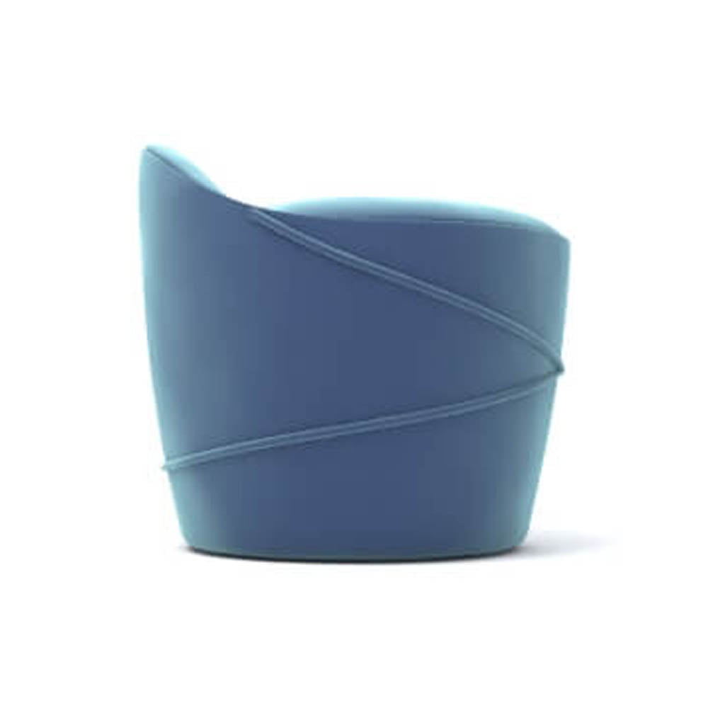 Lovy Round Velvet Turquoise Blue Pouf with Brass Base | Modern Furniture + Decor