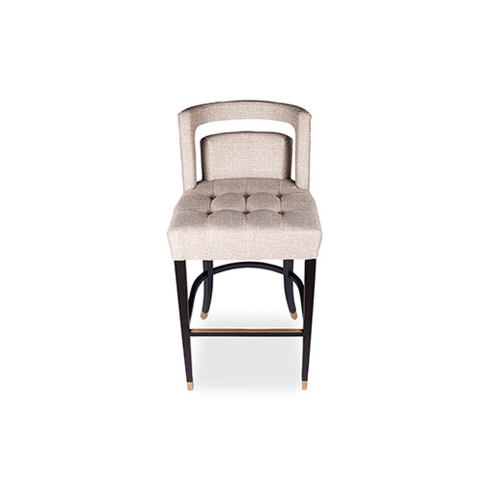 Mara Upholstered Beige Bar Stool | Modern Furniture + Decor