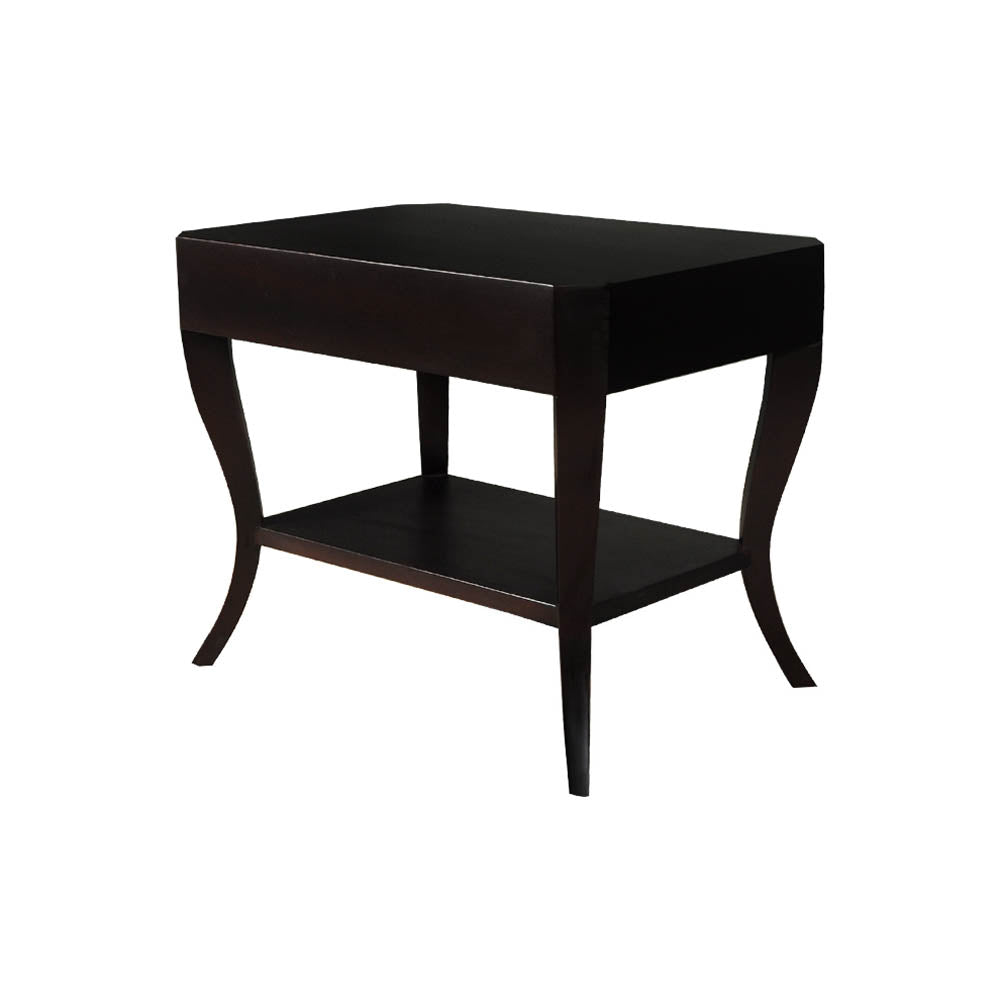 Marco Square Black Side Table UK with Shelf | Modern Furniture + Decor