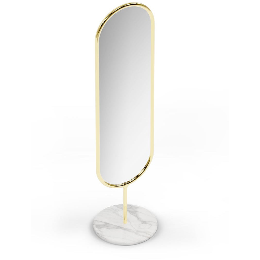Polished Brass and Marble Marshmallow Floor Mirror, Royal Stranger | Modern Furniture + Decor