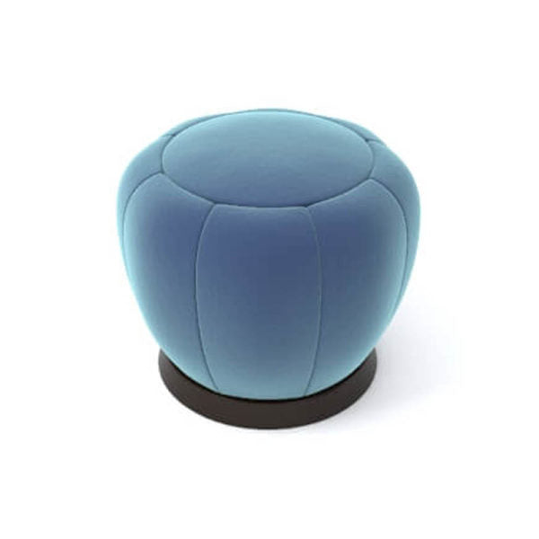Mary Round Striped Pouf with Brass Base