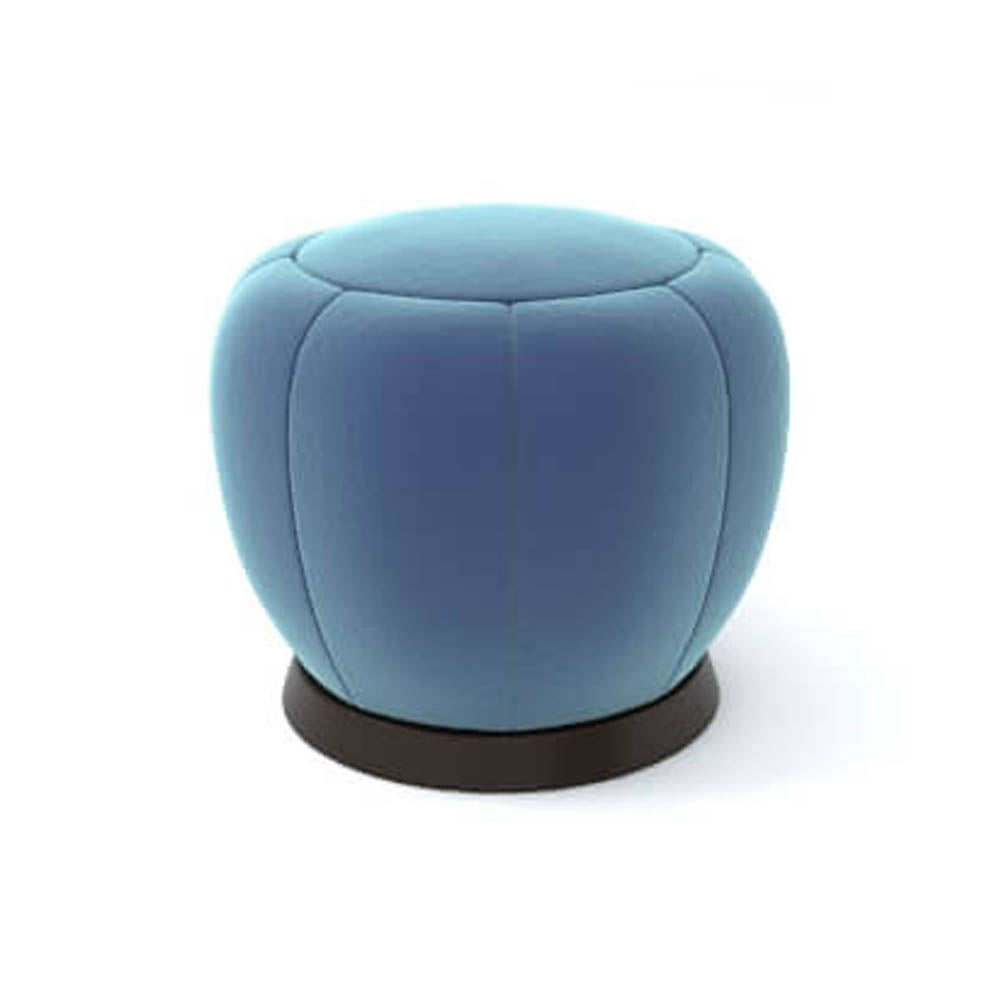 Mary Round Striped Pouf with Brass Base | Modern Furniture + Decor