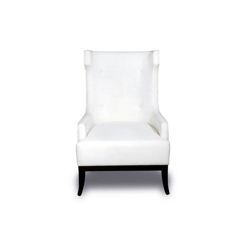 Matias Upholstered Wing Back Armchair with Black Legs | Modern Furniture + Decor