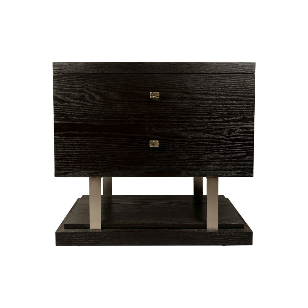 Max Bedside Table with Stainless Steel | Modern Furniture + Decor