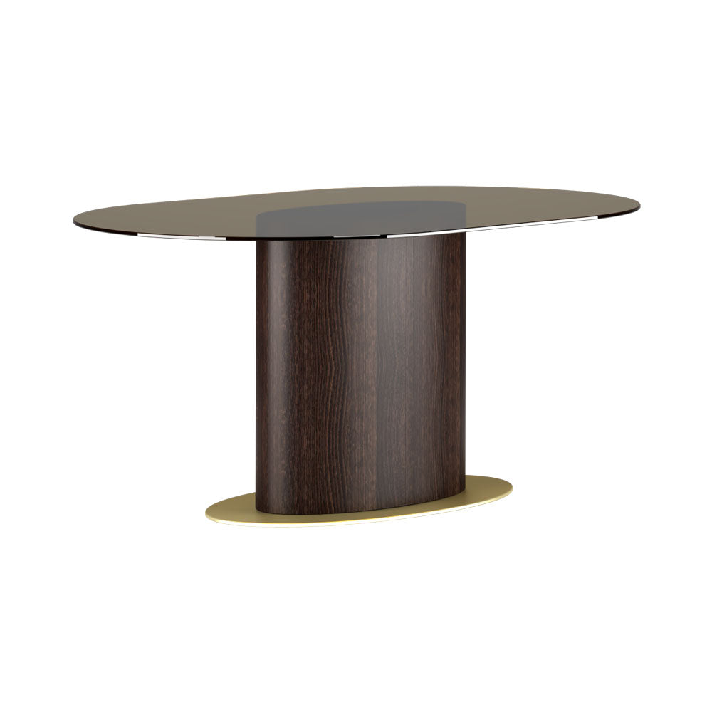Milano Wooden and Smoke Glass Dining Table | Modern Furniture + Decor