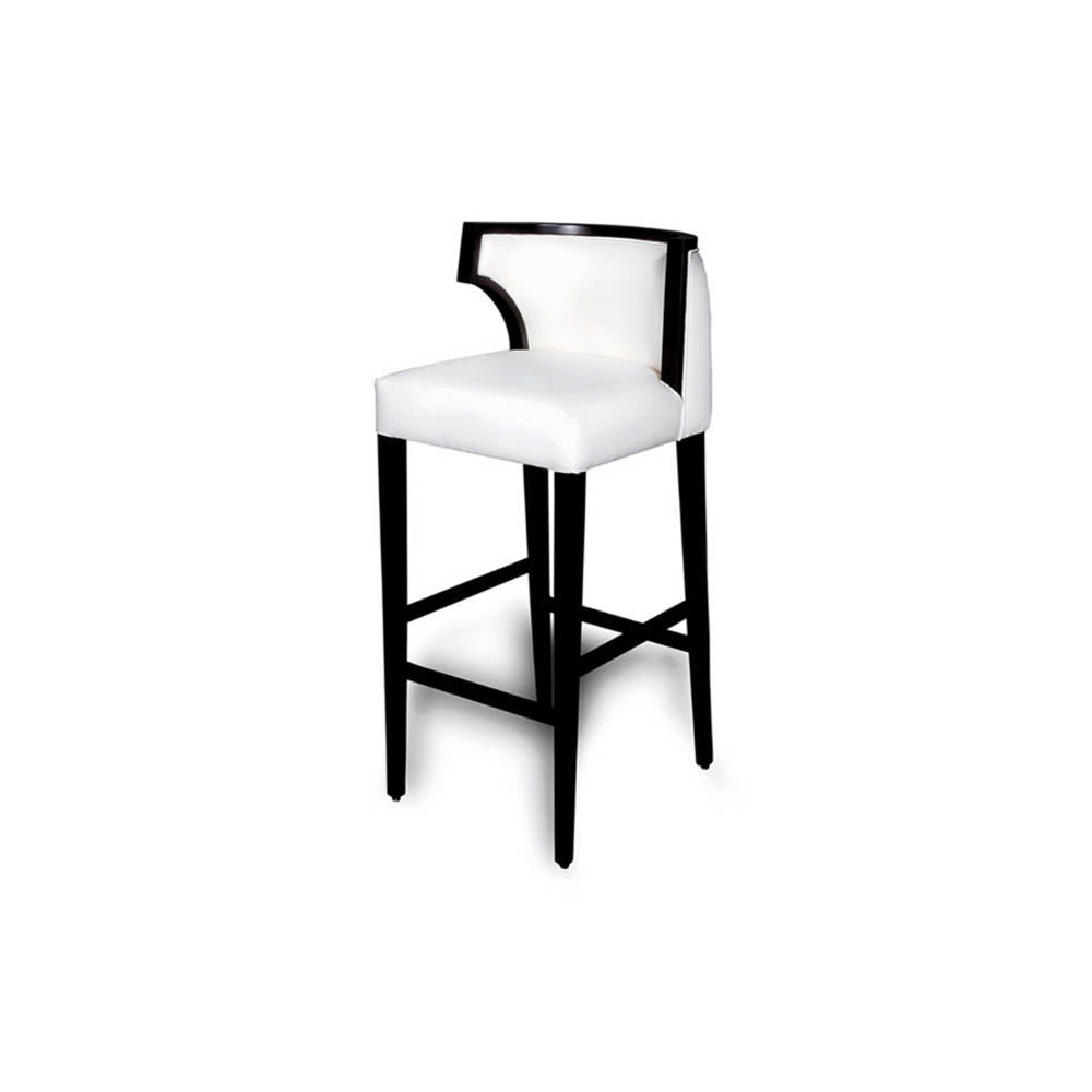 Milo Upholstered Bar Stool with Arms and Curved Back | Modern Furniture + Decor