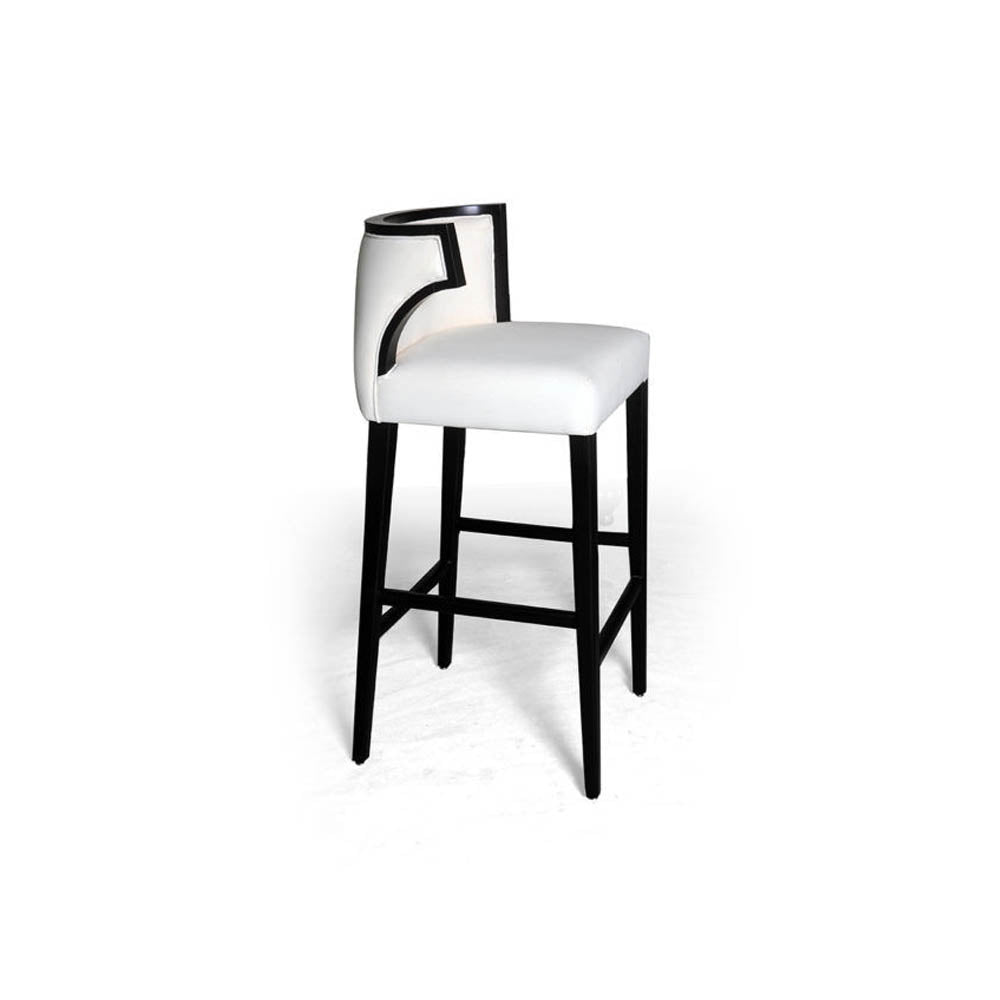 Milo Upholstered Bar Stool with Arms and Curved Back | Modern Furniture + Decor