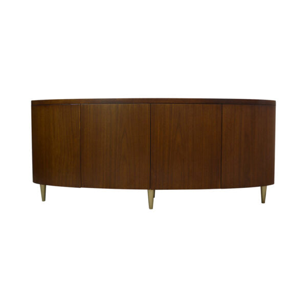 Nathan Oval Dark Brown Sideboard with Brass Inlay
