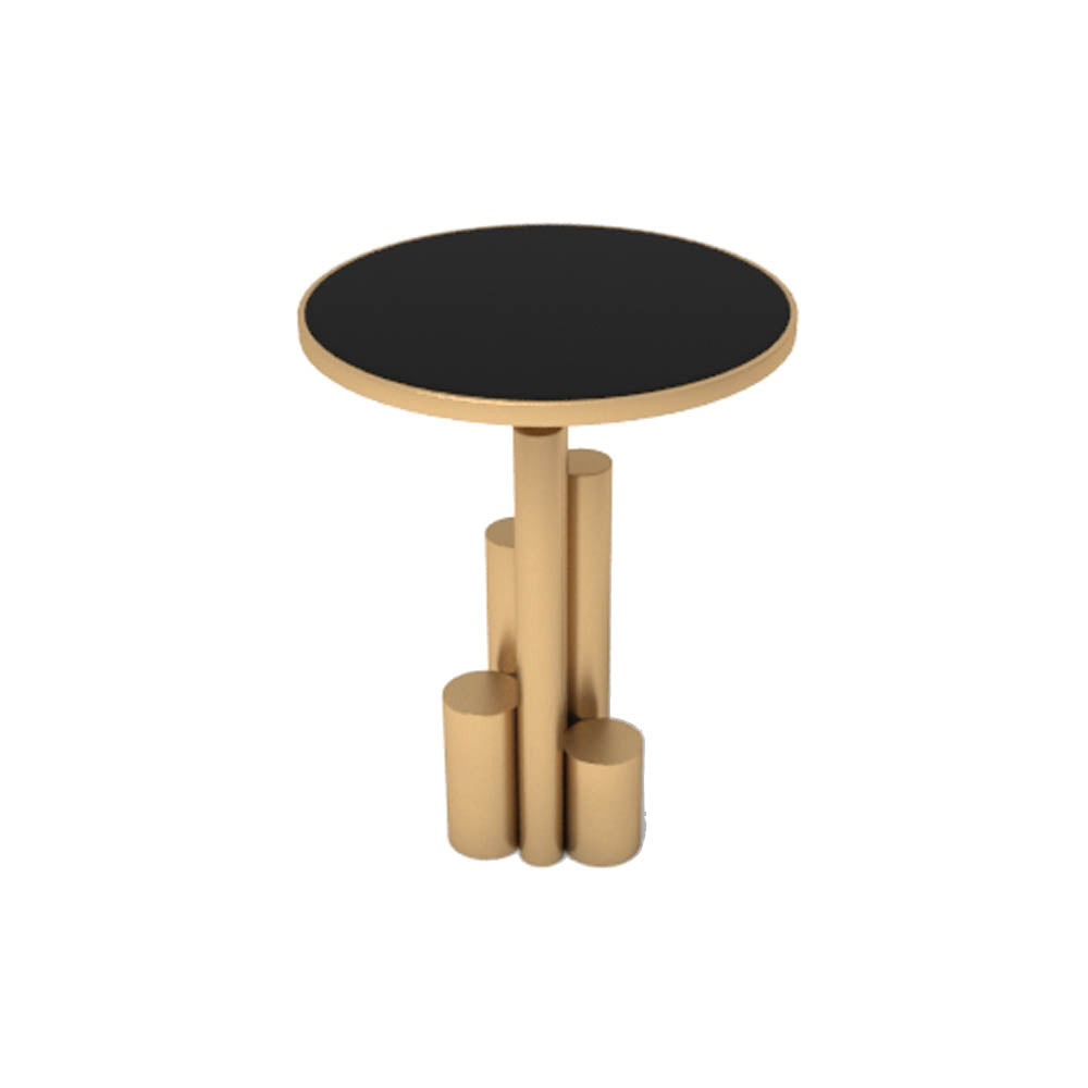 Olimpia Black and Gold Round Side Table | Modern Furniture + Decor