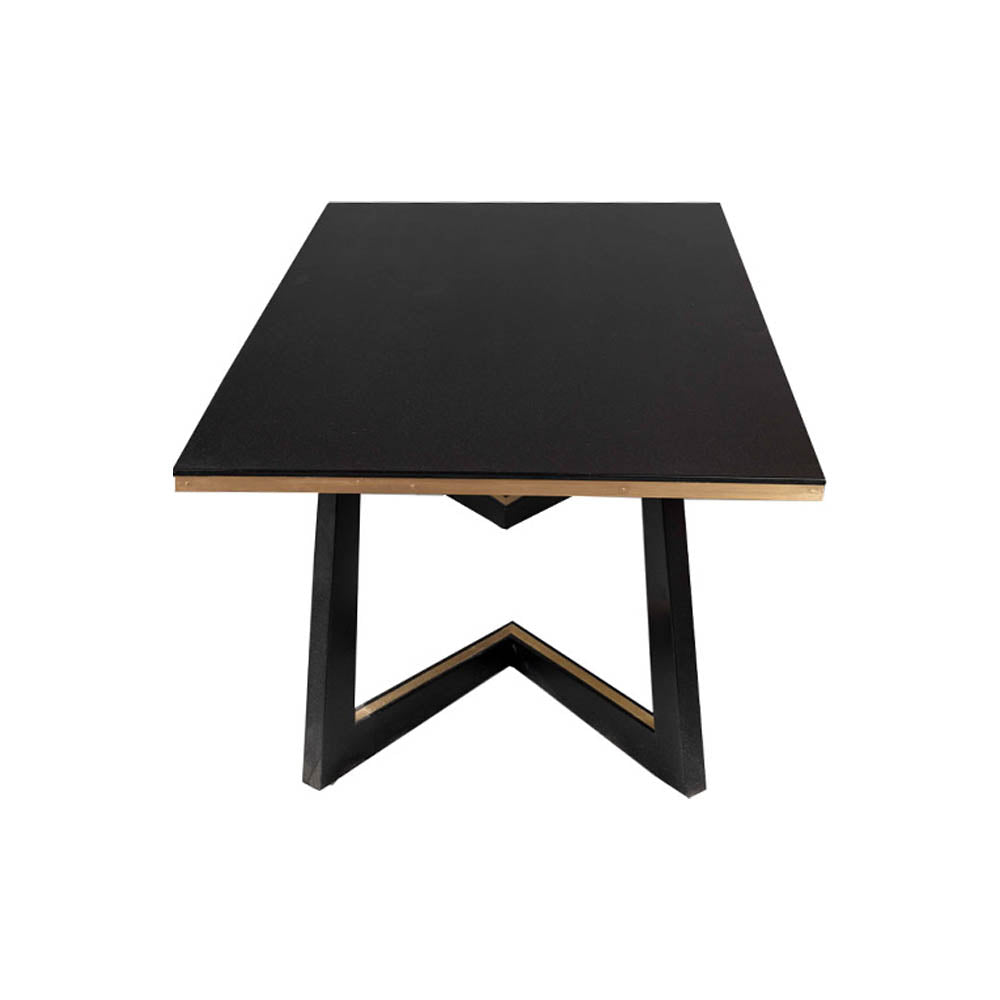 Rion Dark Brown Wood and Brass Coffee Table | Modern Furniture + Decor