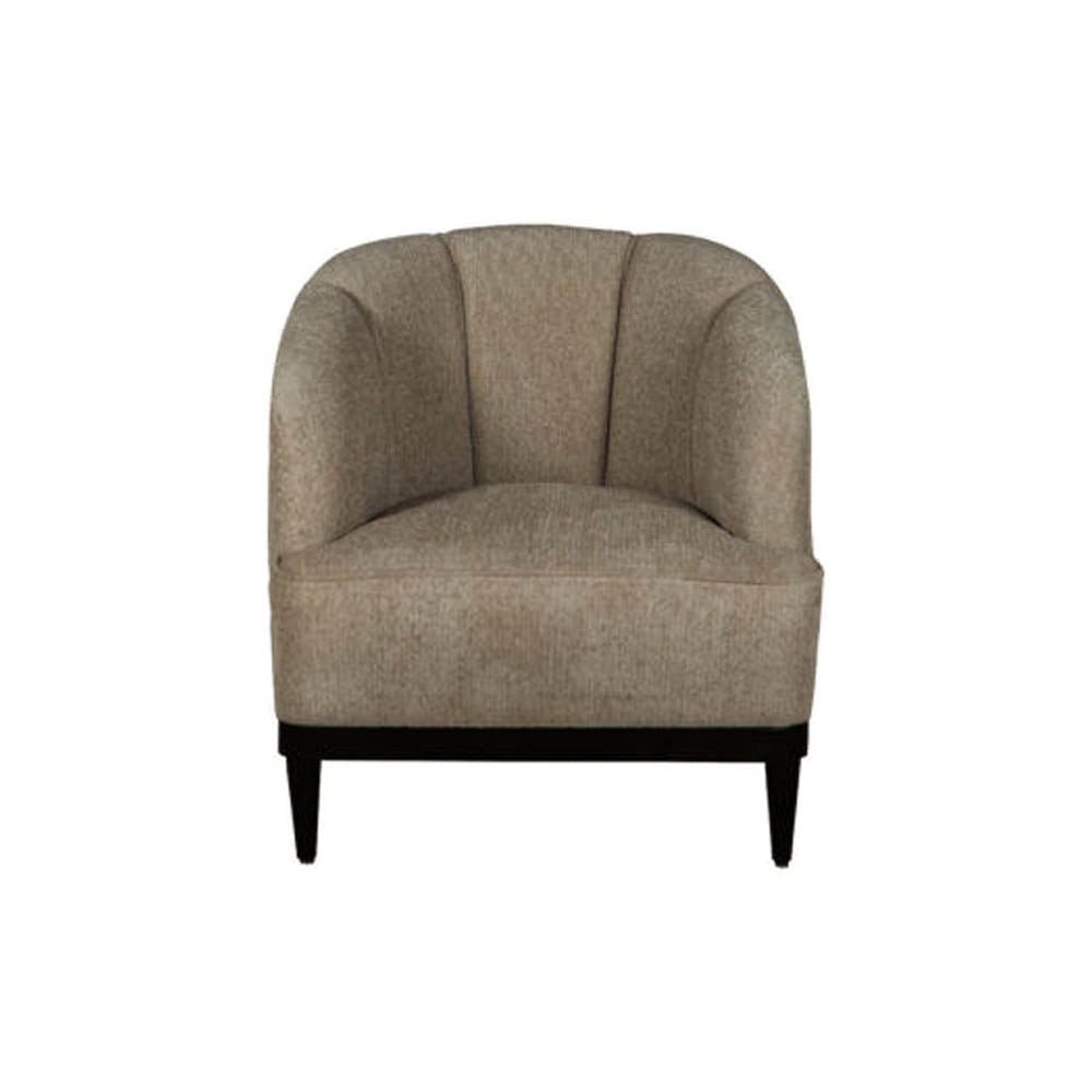 Romans Upholstered Strip Round Armchair | Modern Furniture + Decor