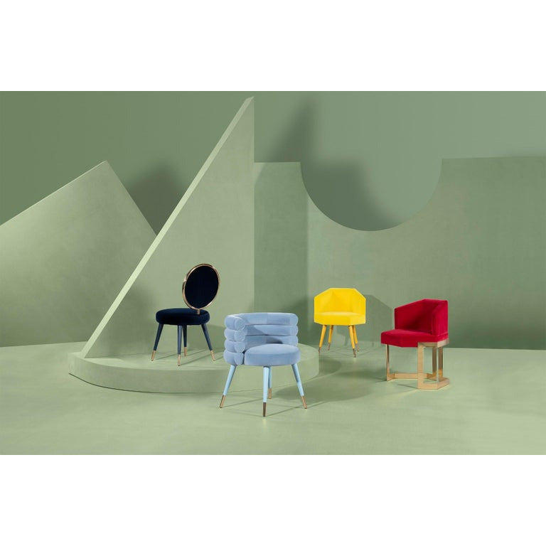 Set of 4 Mustard Marshmallow Dining Chairs, Royal Stranger | Modern Furniture + Decor