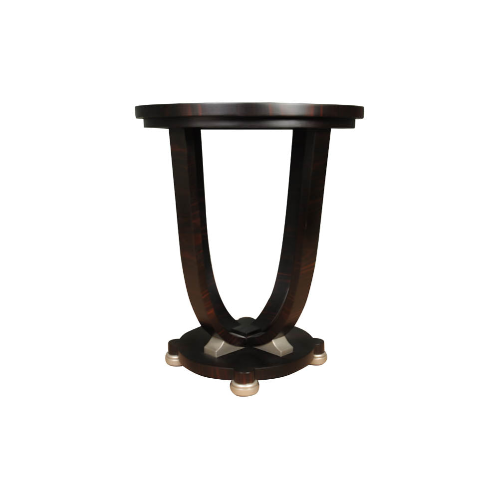 Sally Round Dark Brown Gloss Side Table | Modern Furniture + Decor