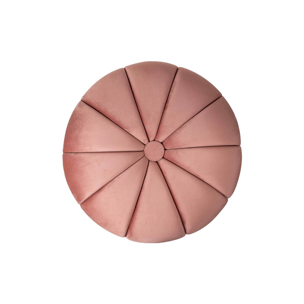Sara Round Blush Pink Pouf | Modern Furniture + Decor