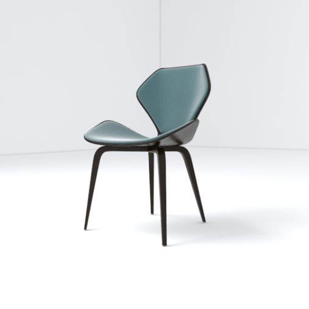 Scorpio Upholstered Winged with Wood Leg Dining Chair | Modern Furniture + Decor