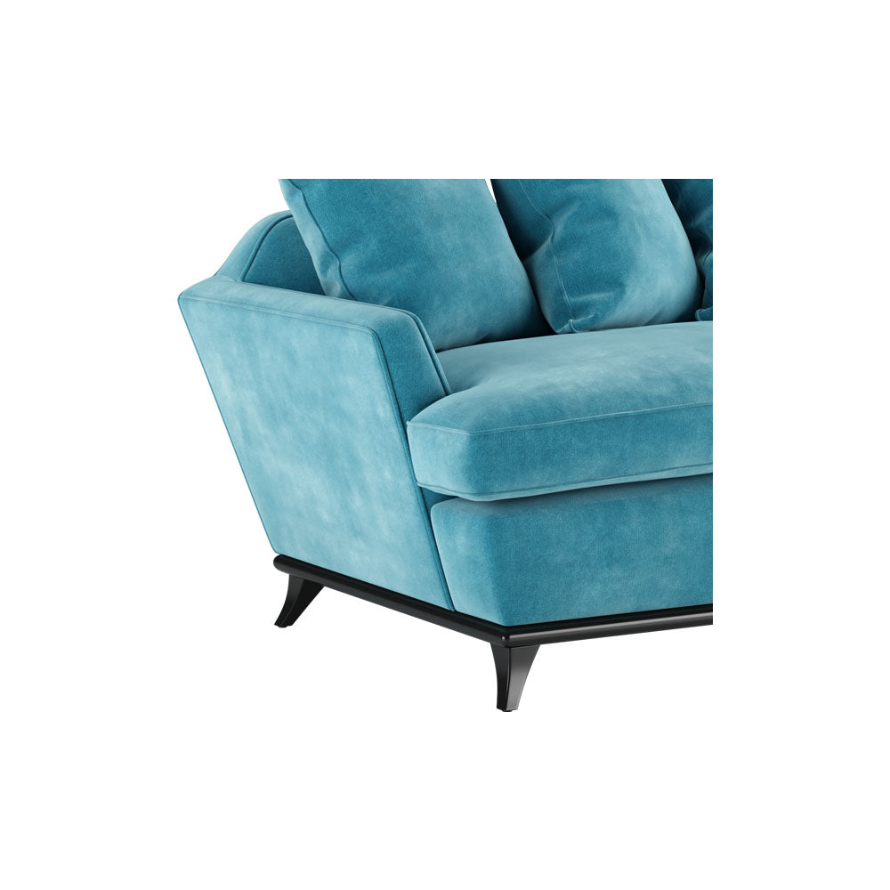 Serene 3 Seater Turquoise Velvet Sofa | Modern Furniture + Decor