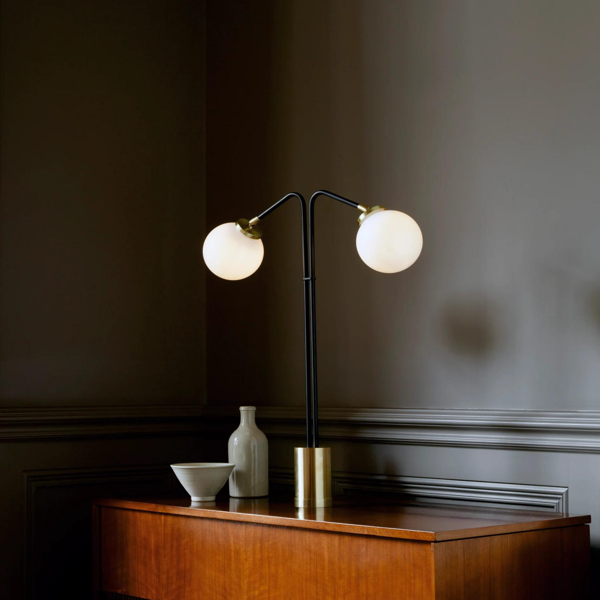 ARRAY TWIN OPAL TABLE LAMP - CTO LIGHTING | Modern Furniture + Decor