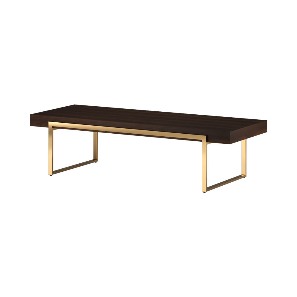 Stirling Stainless Steel and Wooden Coffee Table | Modern Furniture + Decor