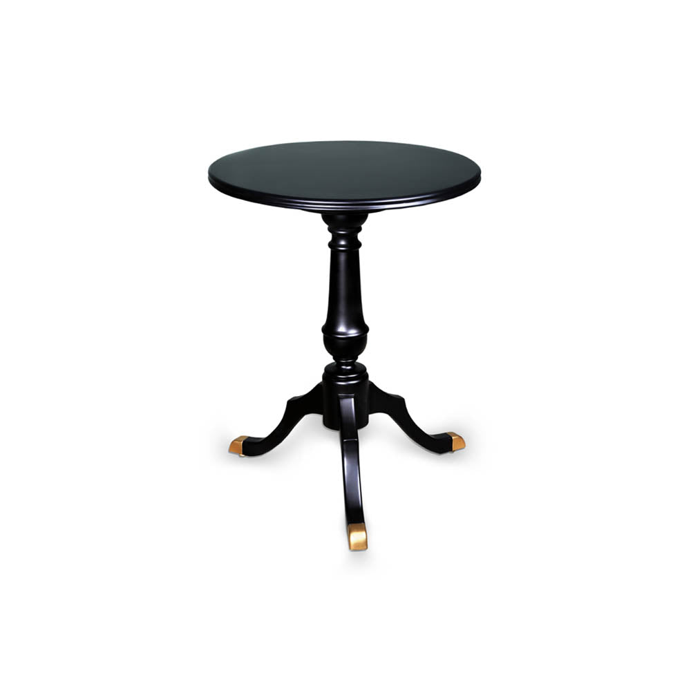 Theo Black Round Wooden Side Table | Modern Furniture + Decor