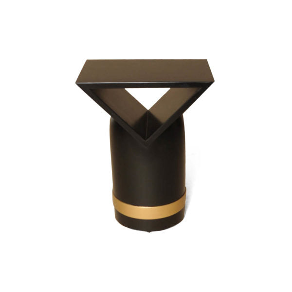 V Borma Round Dark Brown and Gold Cylinder Side Table