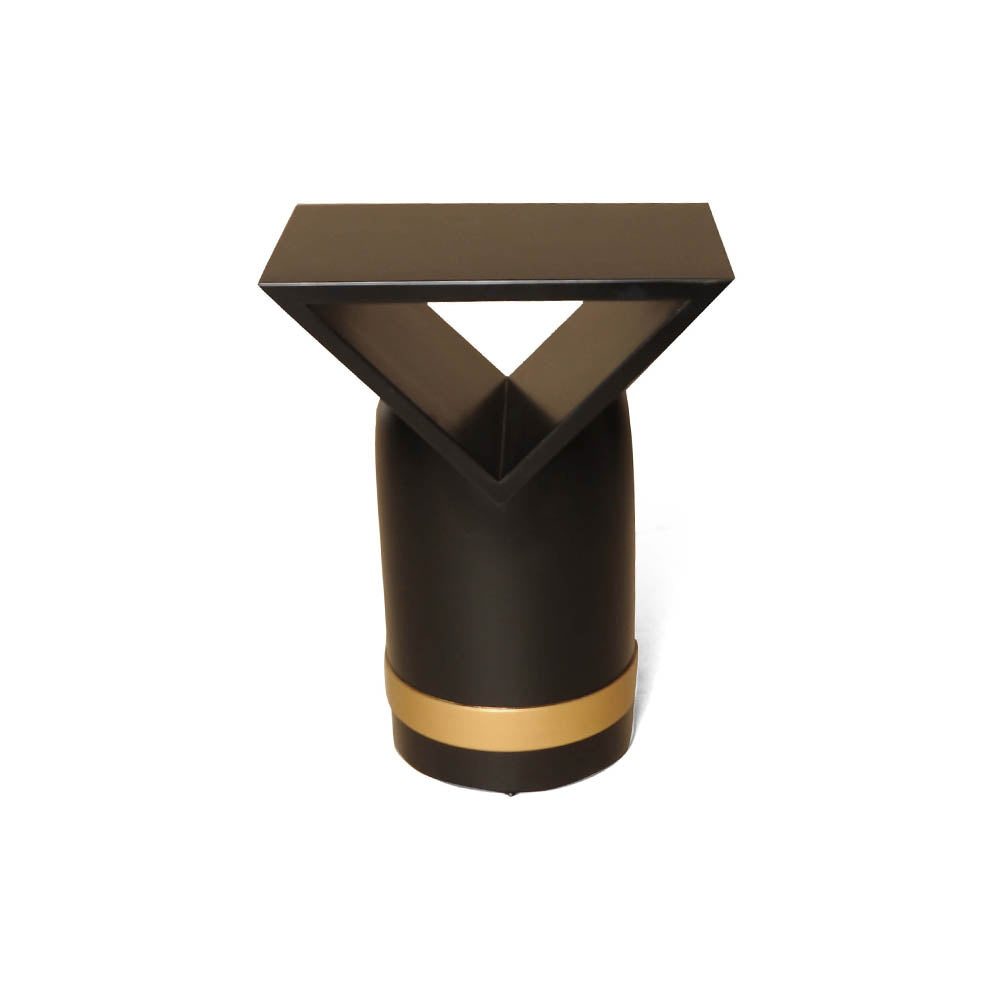 V Borma Round Dark Brown and Gold Cylinder Side Table | Modern Furniture + Decor