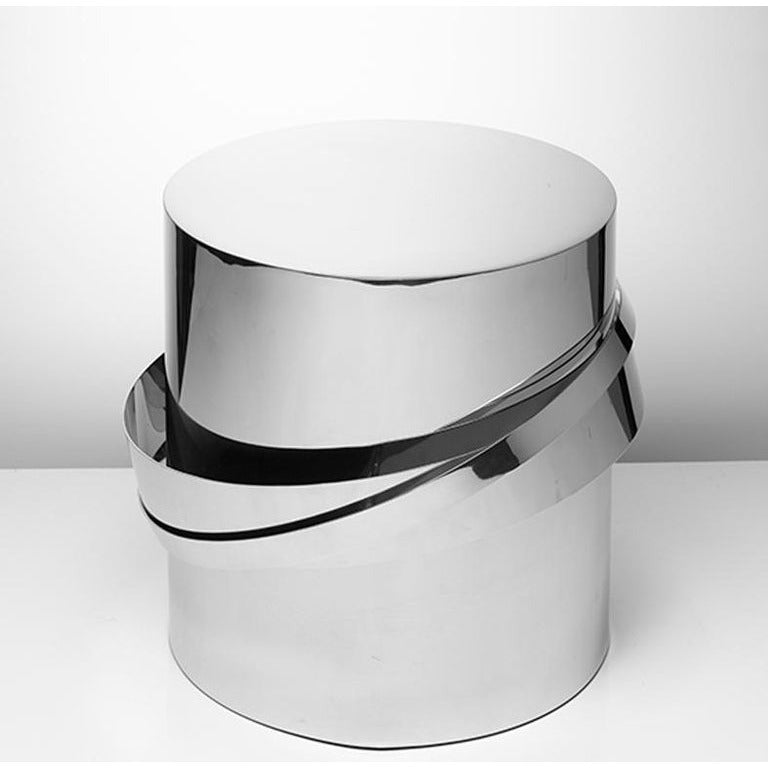Orbit Accent Table in Polished Stainless Steel | Modern Furniture + Decor
