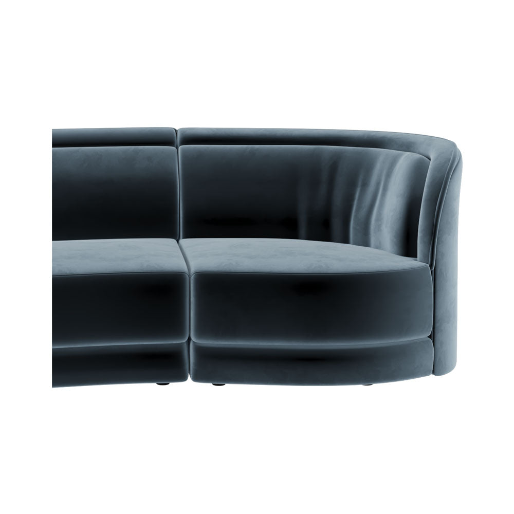 Verona Grey Velvet Sectional Sofa | Modern Furniture + Decor