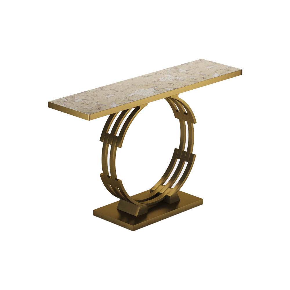 Wiltshire Natural Beige Marble Console Table | Modern Furniture + Decor