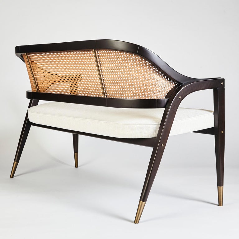 21st Century Wormley Bench Darkened Sikomoro Wood | Modern Furniture + Decor