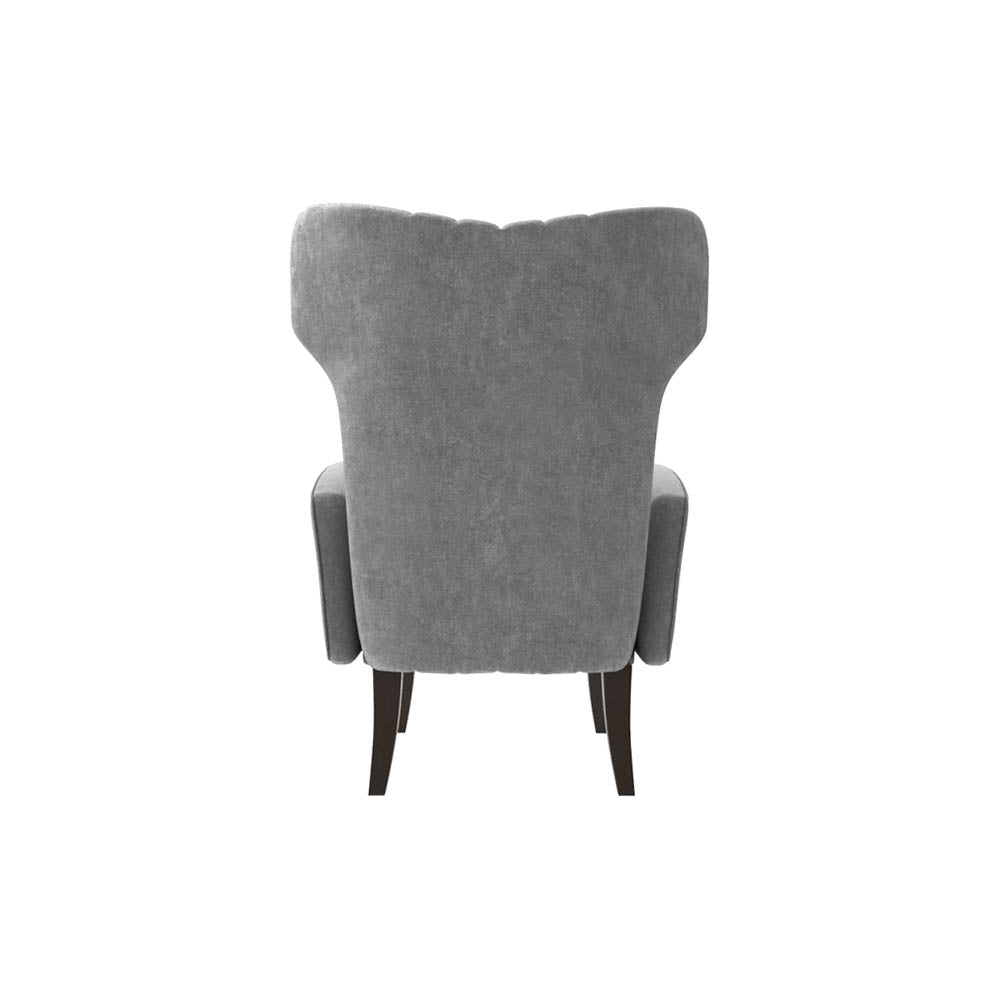 Zelda Upholstered Wing Armchair with Black Wooden Legs | Modern Furniture + Decor