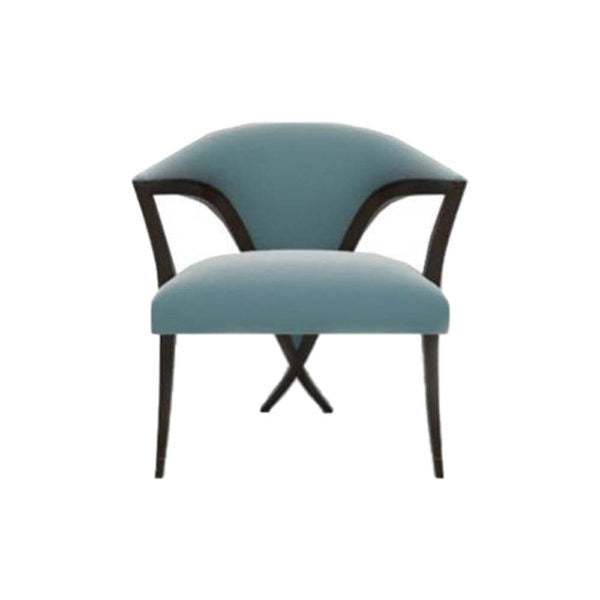Zelle Upholstered Curved Armchair with Cross Legs