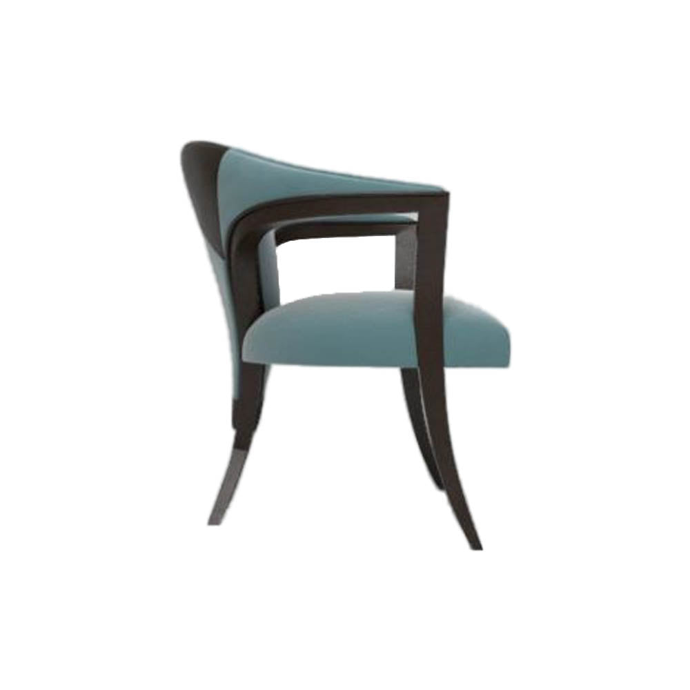 Zelle Upholstered Curved Armchair with Cross Legs | Modern Furniture + Decor
